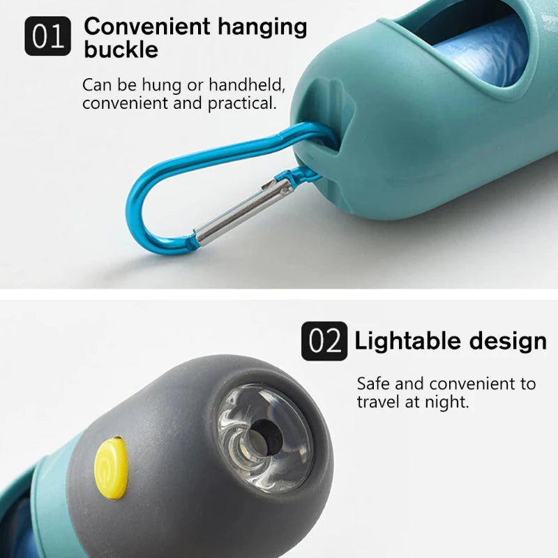 LED Poop Bag Dispenser for Dachshunds | Portable Waste Bag Holder with Built-in Light