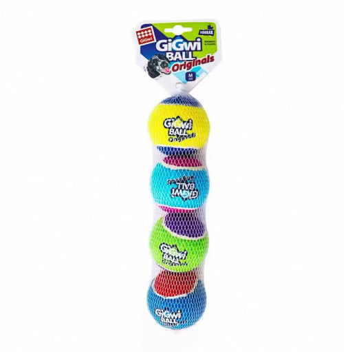 4-Pack Squeaky Tennis Balls for Dachshunds – Durable Bounce Toys for Fetch, Chewing & Training