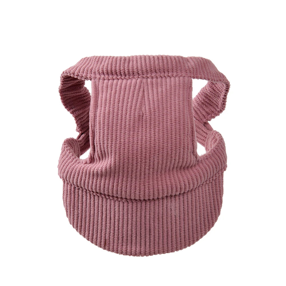 Adjustable Corduroy Dog Baseball Cap – Cute Sun Protection Hat for Dachshunds & Small to Large Dogs