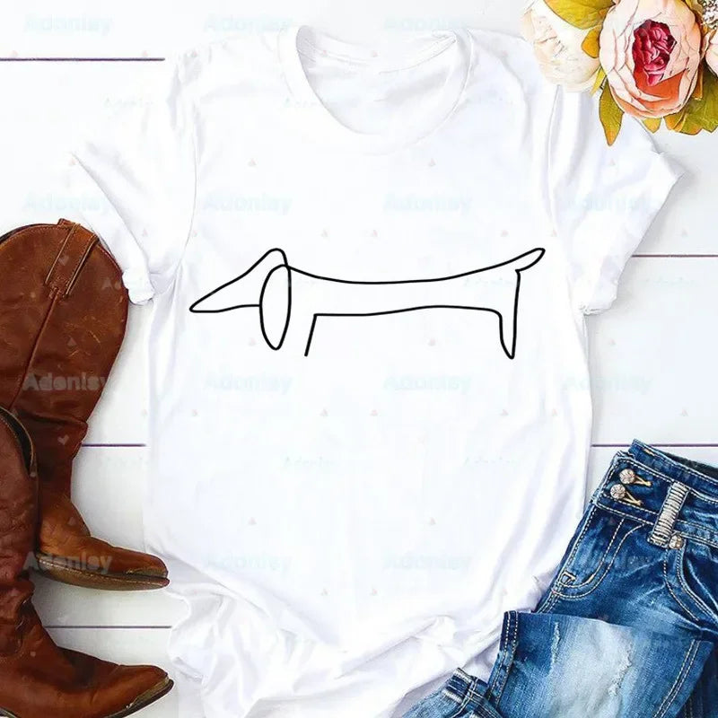 Funny Dachshund Graphic T-Shirt for Women | Soft Casual Tee for Dachshund Lovers