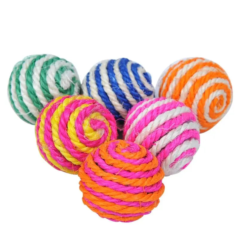 4-Pack Interactive Chew Balls for Dachshunds – Natural Sisal Dog Toys for Play & Dental Care