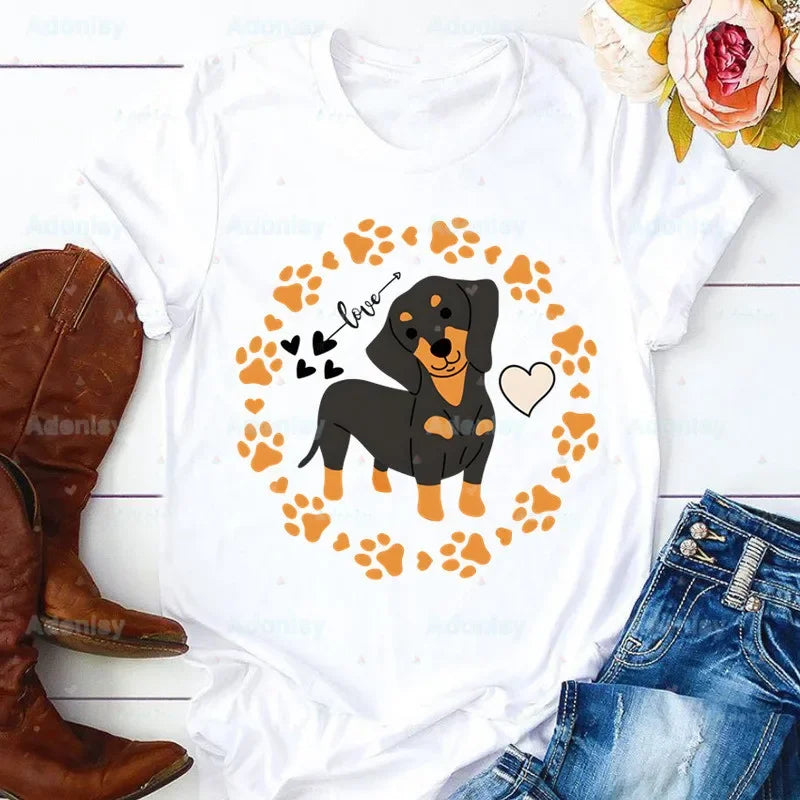 Funny Dachshund Graphic T-Shirt for Women | Soft Casual Tee for Dachshund Lovers