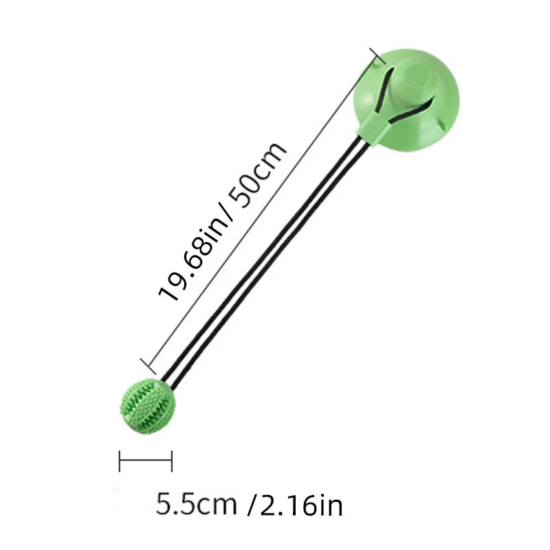 Interactive Suction Cup Toy for Dachshunds – Treat Dispensing Rubber Tug Toy with Squeaky Ball for Mental Stimulation