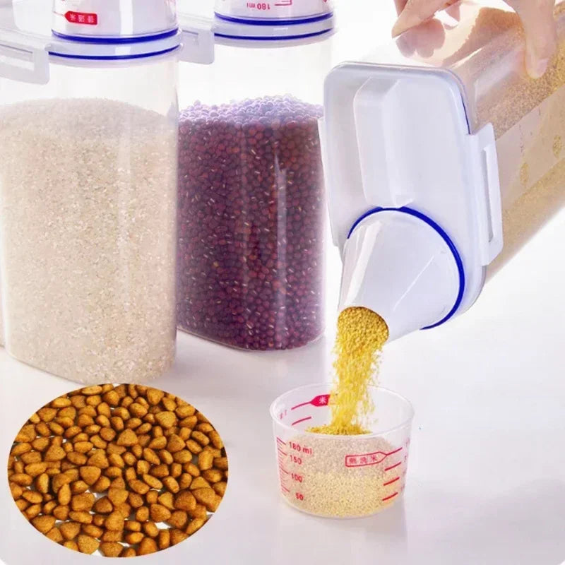 Airtight Dog Food Storage Container for Dachshunds | Moisture-Proof Food Bin with Measuring Cup