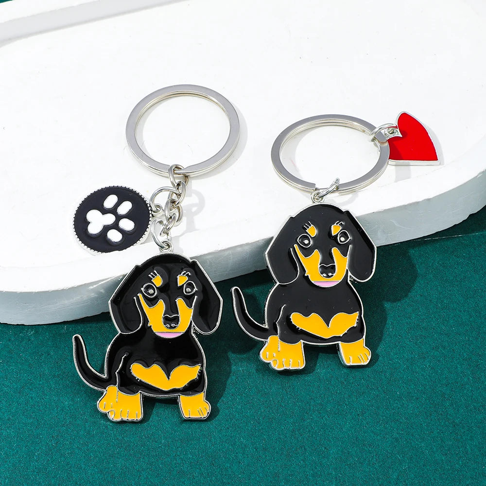 Dachshund Metal Keychain | Premium Dog Lover Key Ring & Bag Charm