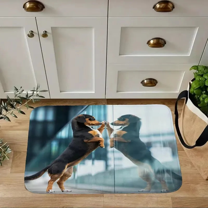 Dachshund Welcome Mat – Non-Slip Indoor Rug for Entryway, Kitchen & Living Room