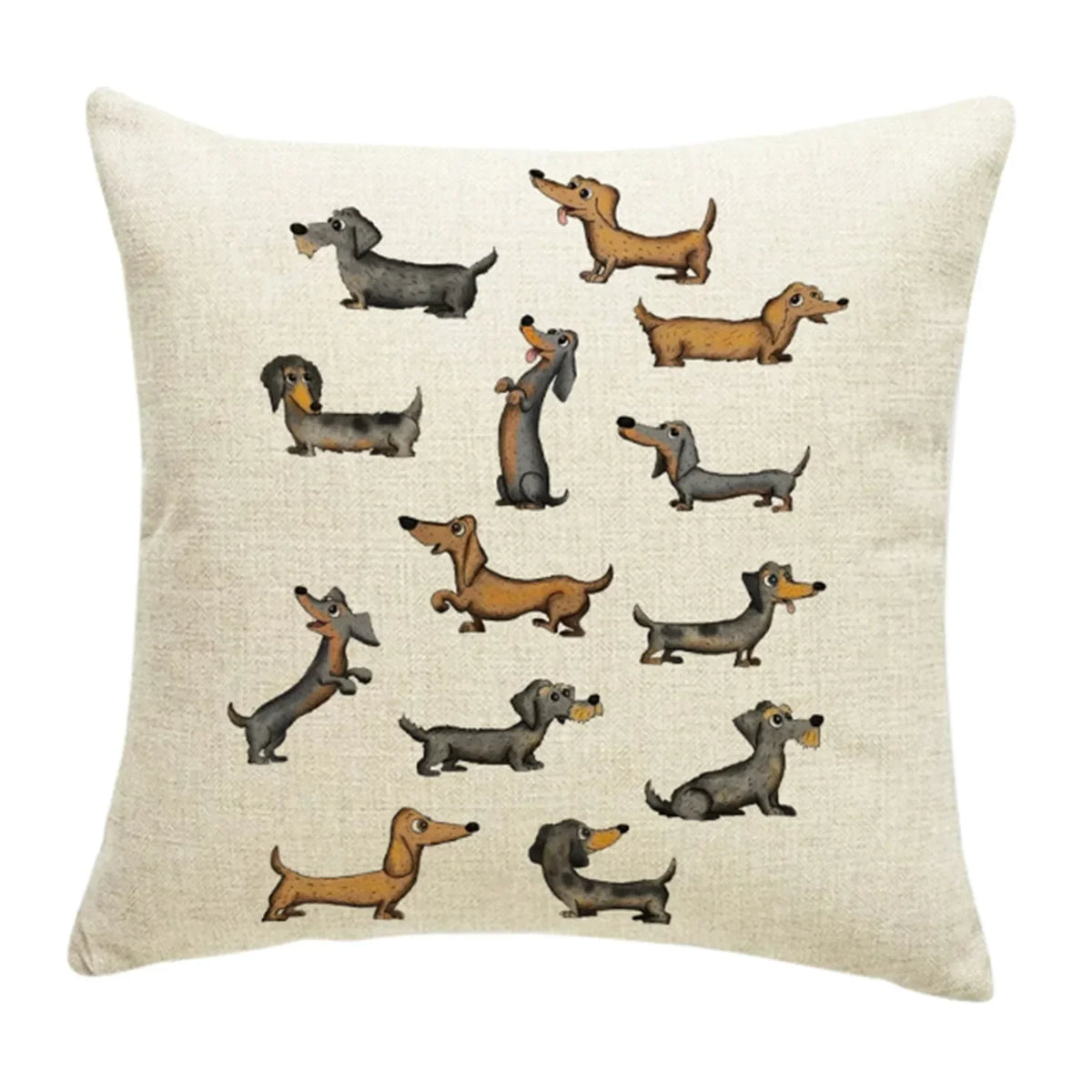 Creative Cute Dog Pillowcase Decorative Animal Cushion Cover Cartoon Dachshund Throw Pillow Cover 45cmx45cm For Car Sofa Home