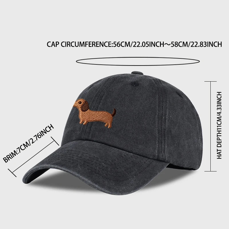 Vintage Dachshund Embroidered Cap – Premium Adjustable Dad Hat for True Dachshund Lovers