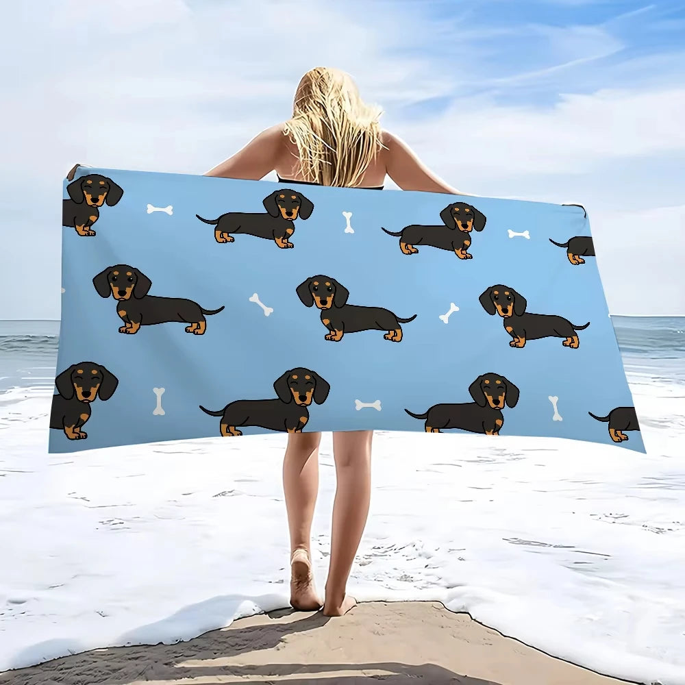 Premium Dachshund “Comfort Quick-Dry” Beach Towel – Ultra Soft Microfiber, Sand-Free, Lightweight Pool & Travel Towel for Dog Lovers  descrizione:
