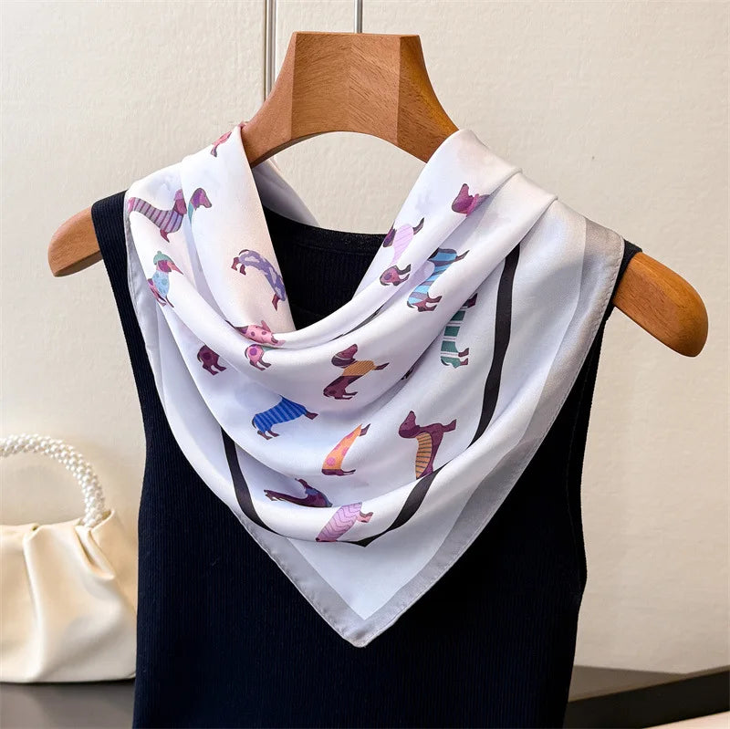 Doxie Chic™ Scarf | Elegant Dachshund Silk Scarf for Doxie Lovers