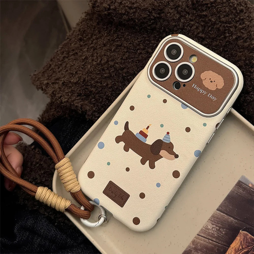 Dachshund iPhone Case with Strap – Shockproof Protective Cover for Dachshund Lovers