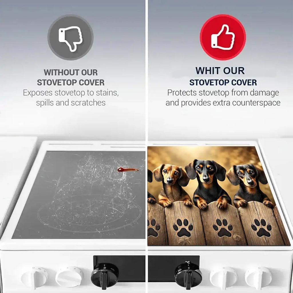 Dachshund Stove Cover Protector™ | Heat Resistant Glass Cooktop Mat