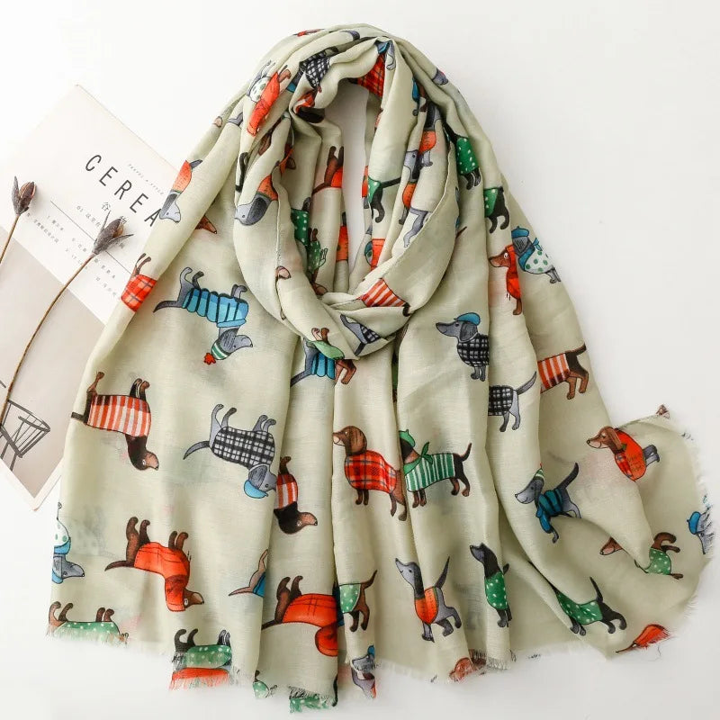 Dachshund Elegance Scarf™ – Luxury Sausage Dog Shawl for Stylish Dachshund Lovers