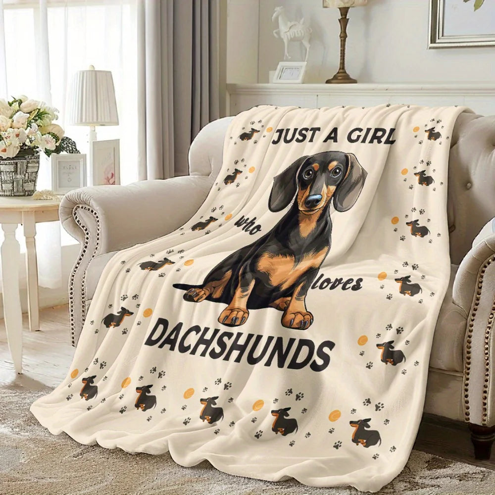 Titolo: Premium Dachshund Comfort Blanket – Ultra-Soft Flannel Throw for Cozy Nights, Travel & Home Décor
