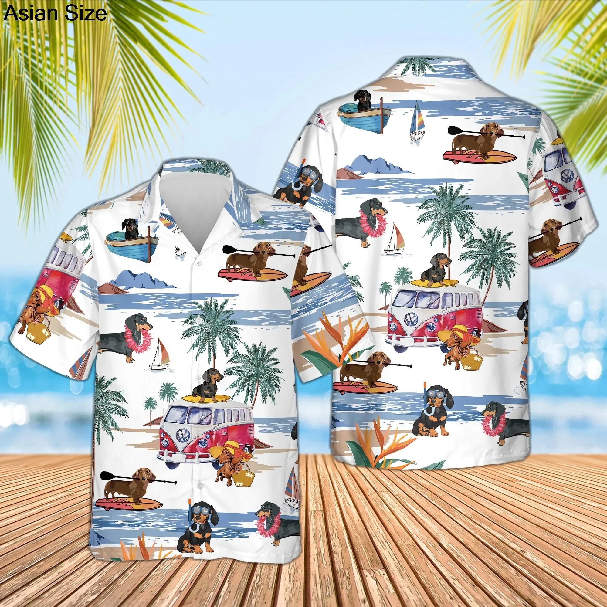 Dachshund Summer Button Shirt™ | Premium 3D Print Dog Lover Hawaiian Style Shirt
