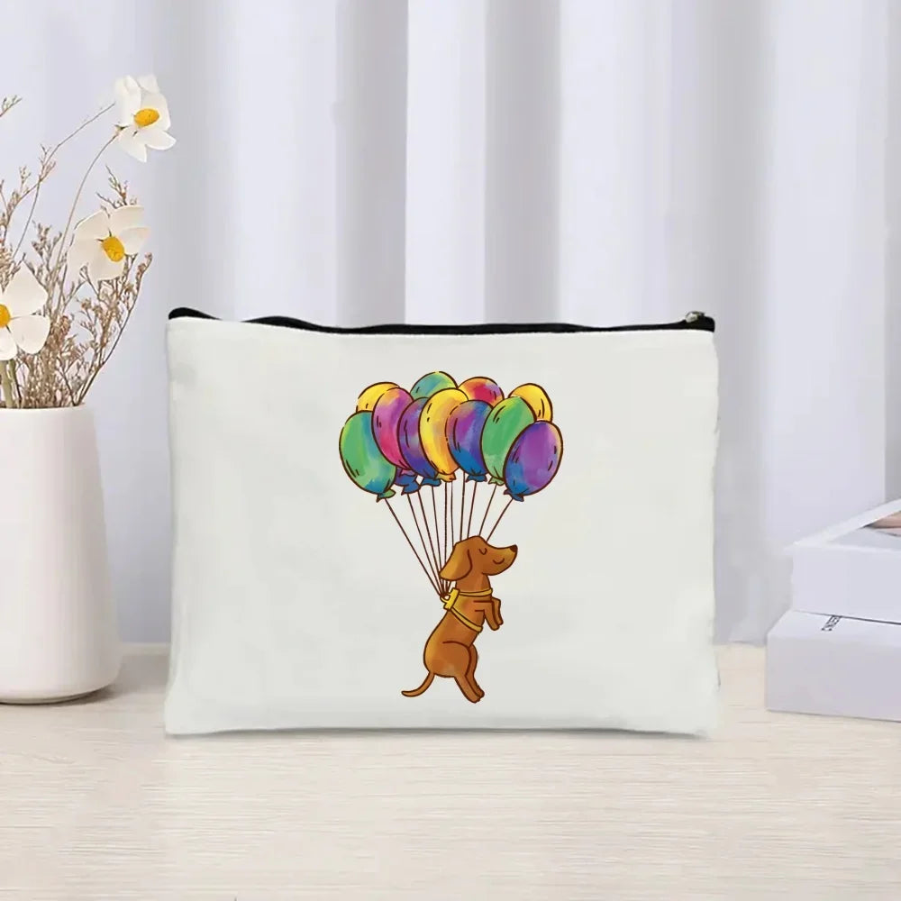 Dachshund Canvas Tote Bag Set – Large Capacity Shoulder Bags for Dog Lovers