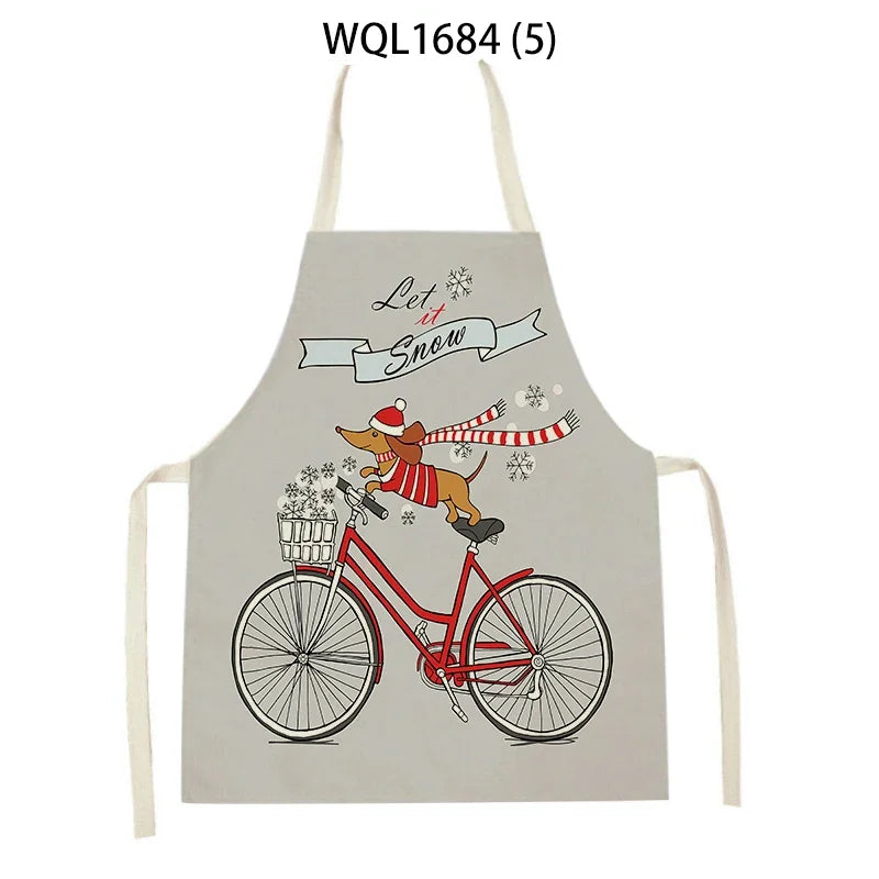Funny Dachshund Linen Kitchen Apron – Cute Cooking & Baking Apron for Dog Lovers