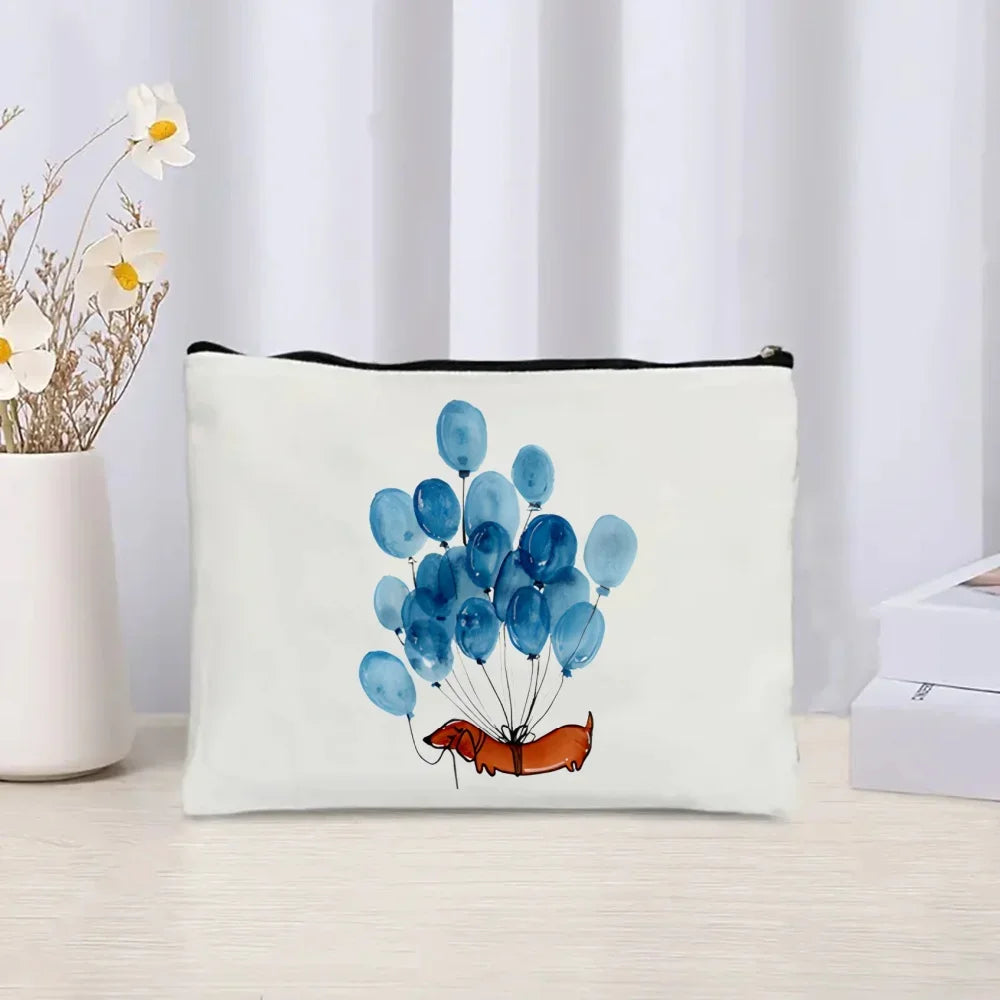 Dachshund Canvas Tote Bag Set – Large Capacity Shoulder Bags for Dog Lovers
