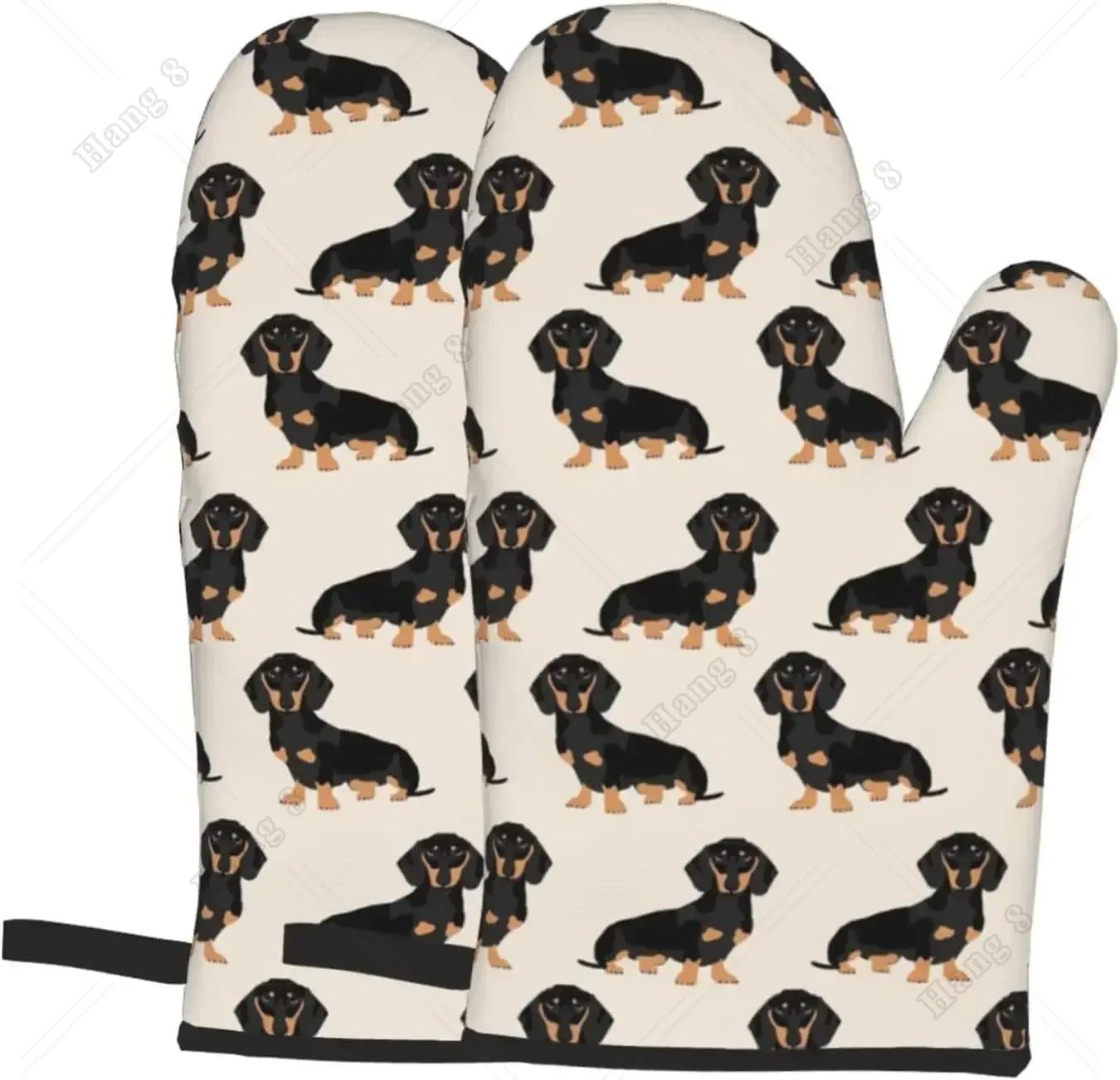 Premium Dachshund Heat-Resistant Oven Mitts – Non-Slip Kitchen Gloves for Cooking, Baking & BBQ Lovers