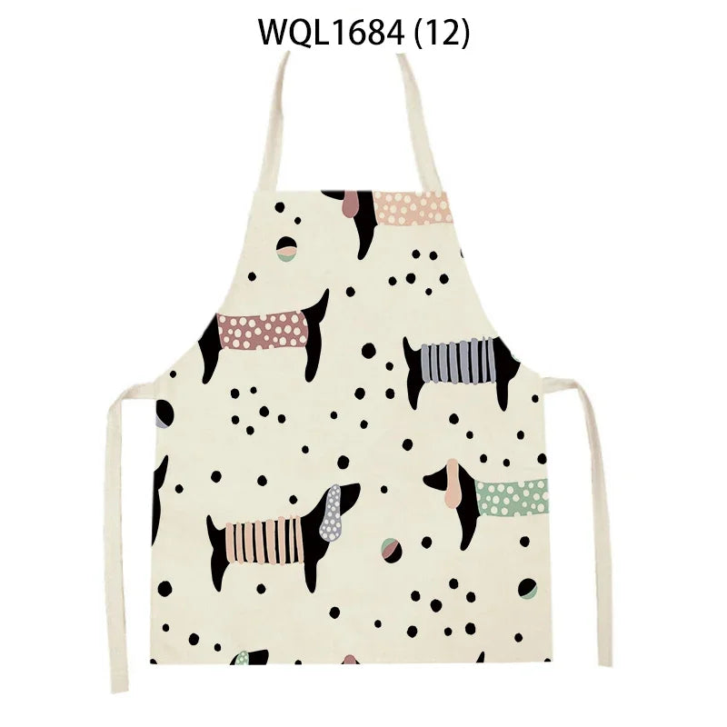 Funny Dachshund Linen Kitchen Apron – Cute Cooking & Baking Apron for Dog Lovers