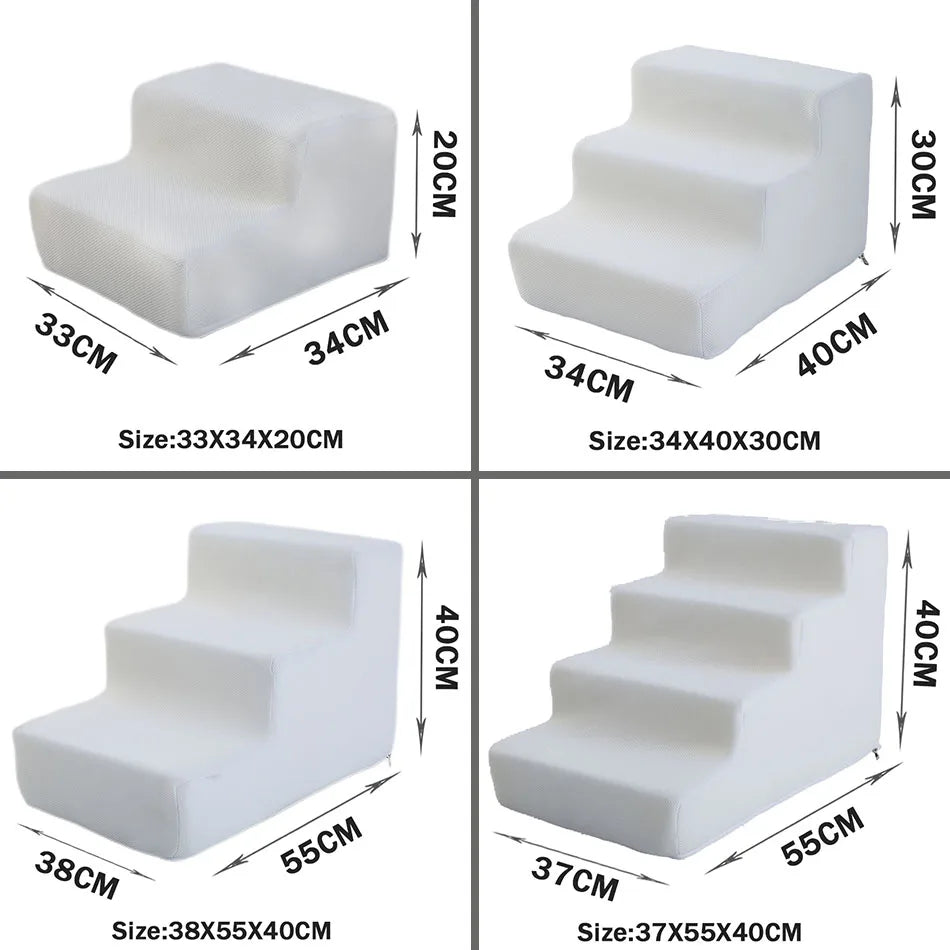 Orthopedic Dog Stairs for Dachshunds – Soft Foam Pet Steps for Bed & Couch (2, 3 & 4 Steps)