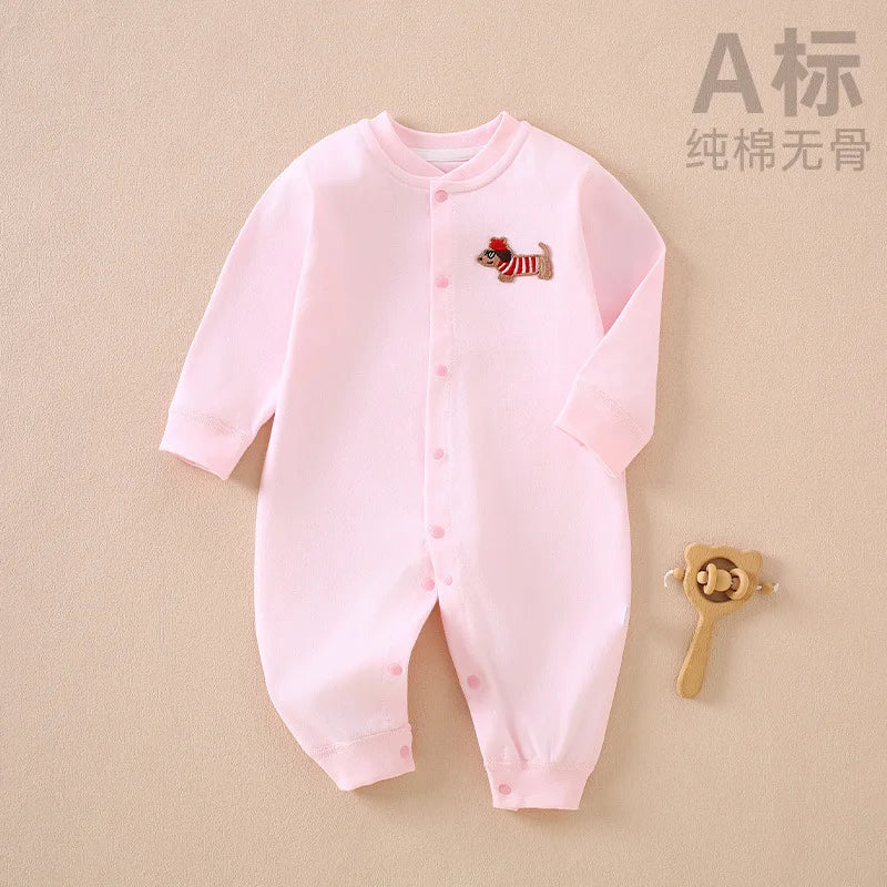 Little Sausage™ Baby Romper – Premium Cotton Dachshund Embroidered Onesie for Newborns