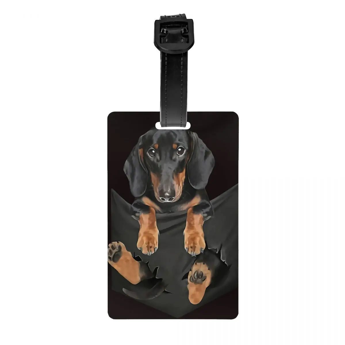 Personalized Dachshund Luggage Tag – Custom Travel ID Tag for Suitcases, Backpacks & Carry-On Bags