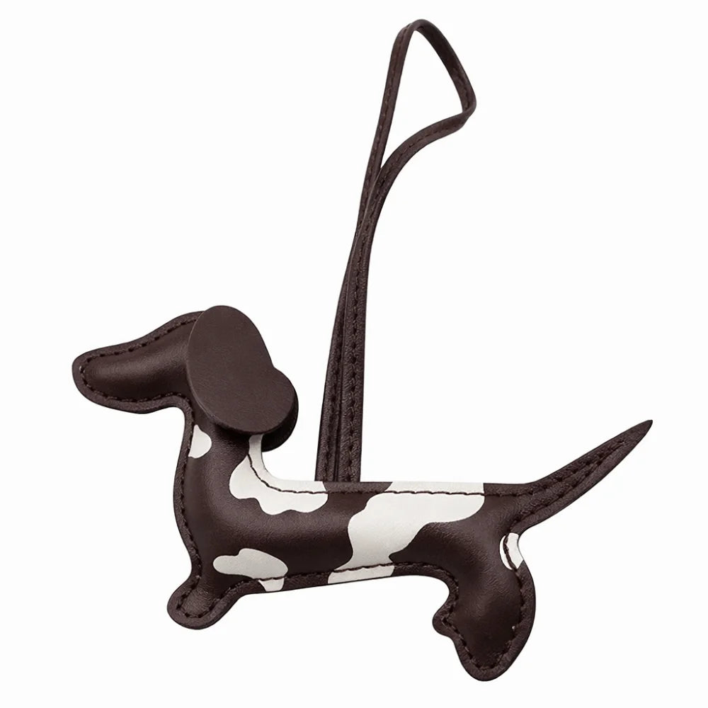 Dachshund Leather Keychain – Cute Sausage Dog Bag Charm & Key Ring