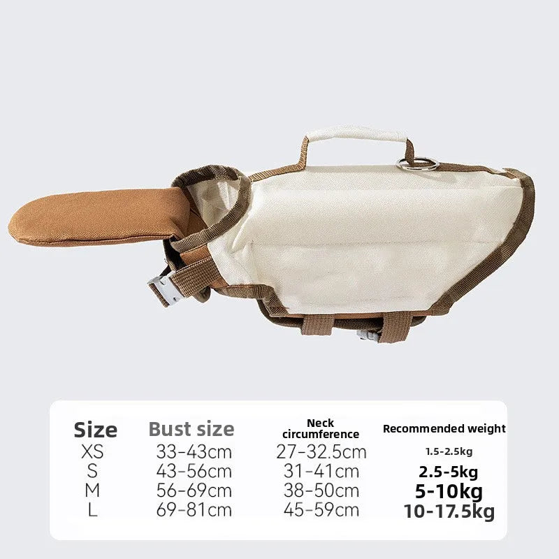 Premium Dachshund Dog Life Jacket with Rescue Handle – Adjustable Swim Vest with Chin Float