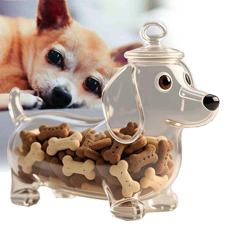 Dachshund Treat Jar™ | Premium Glass Storage Canister with Airtight Lid for Treats, Cookies & Kitchen Organization