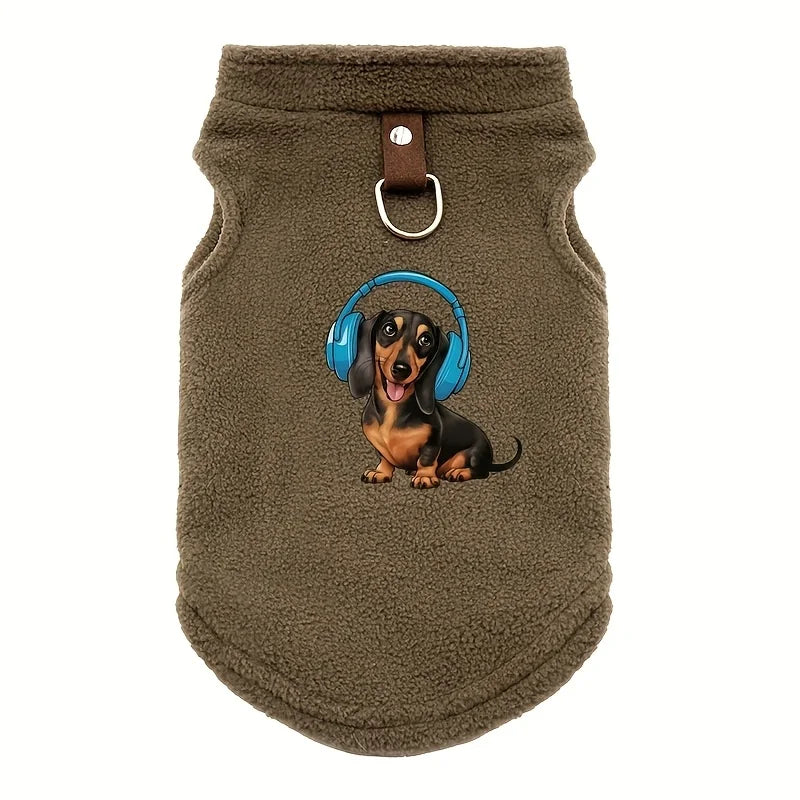 Dachshund Music Lover Fleece Hoodie – Ultra-Soft Cozy Sweatshirt for Sausage Dogs