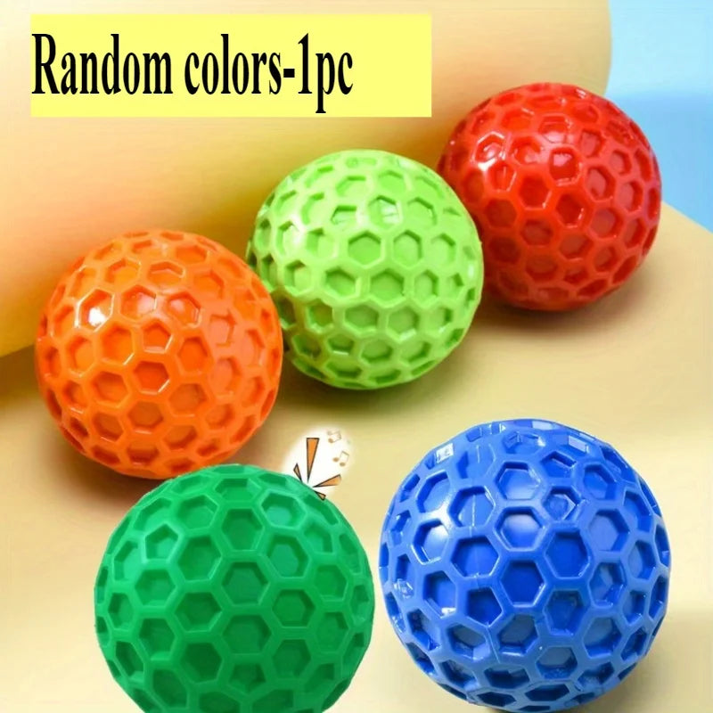 Beef Flavored Rubber Chew Ball for Dachshunds – Tough Squeaky Dog Toy for Dental Cleaning & Aggressive Chewers
