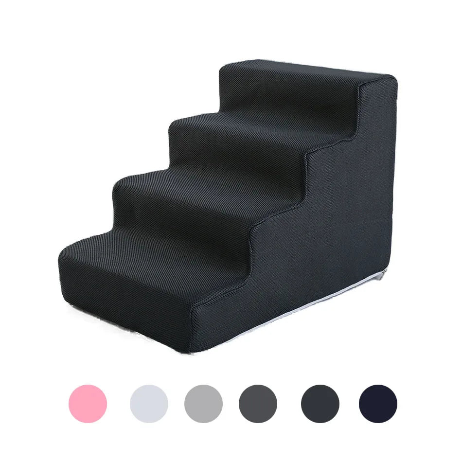 Orthopedic Dog Stairs for Dachshunds – Soft Foam Pet Steps for Bed & Couch (2, 3 & 4 Steps)