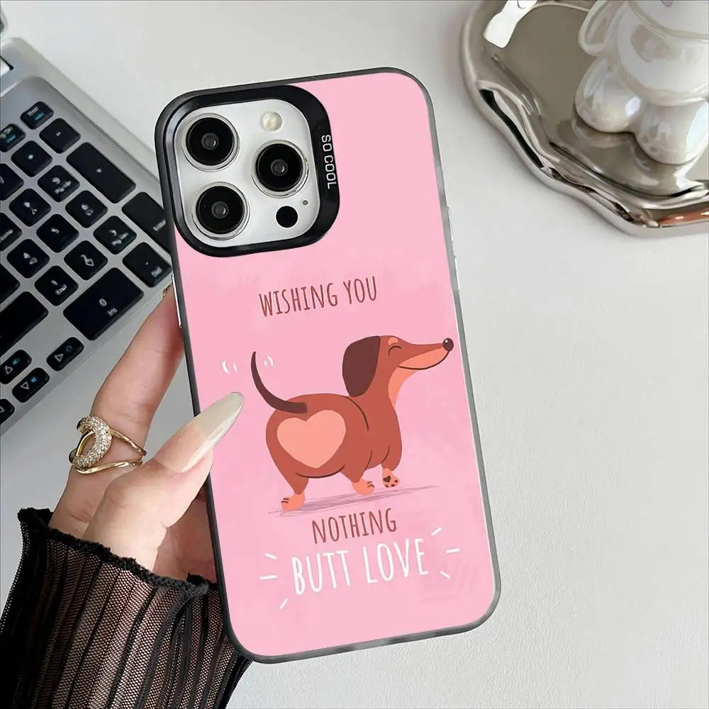 Dachshund Premium iPhone Case – Shockproof Protection with Metal Buttons & Full Coverage