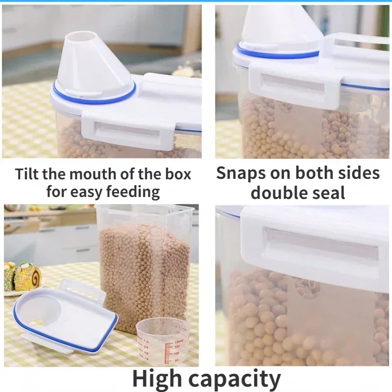 Airtight Dog Food Storage Container for Dachshunds | Moisture-Proof Food Bin with Measuring Cup