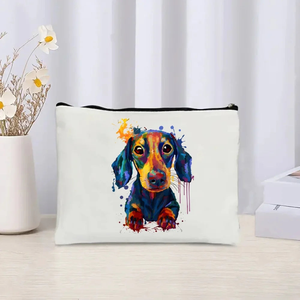 Dachshund Canvas Tote Bag Set – Large Capacity Shoulder Bags for Dog Lovers