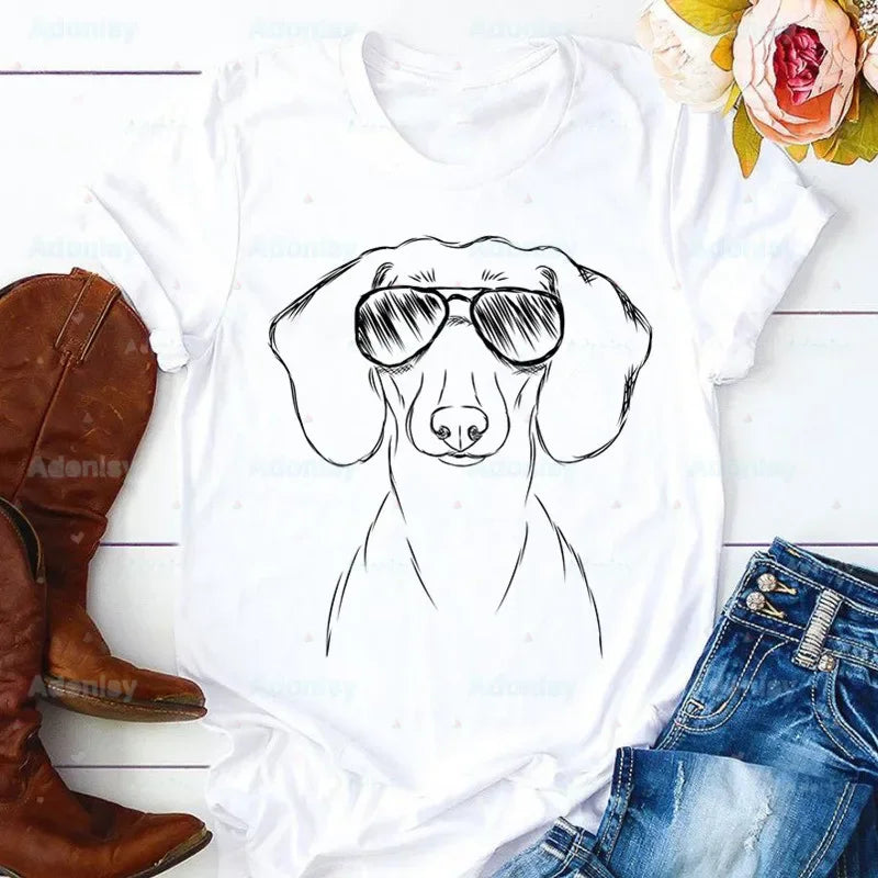 Funny Dachshund Graphic T-Shirt for Women | Soft Casual Tee for Dachshund Lovers