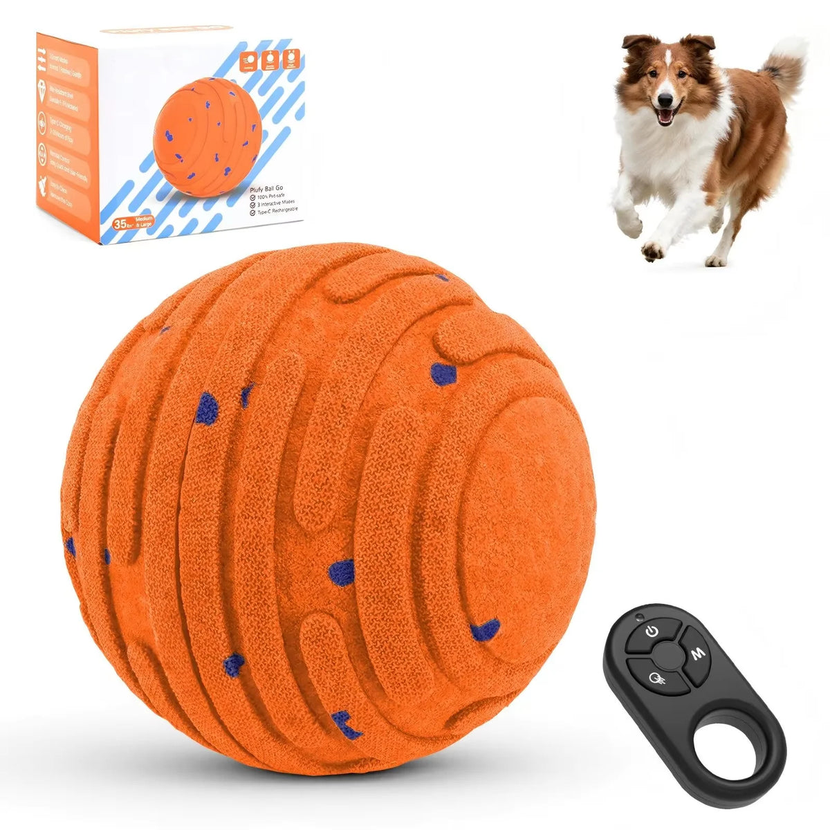 SmartBounce™ for Dachshunds – Rechargeable Interactive Ball with 4 Play Modes & Remote Control