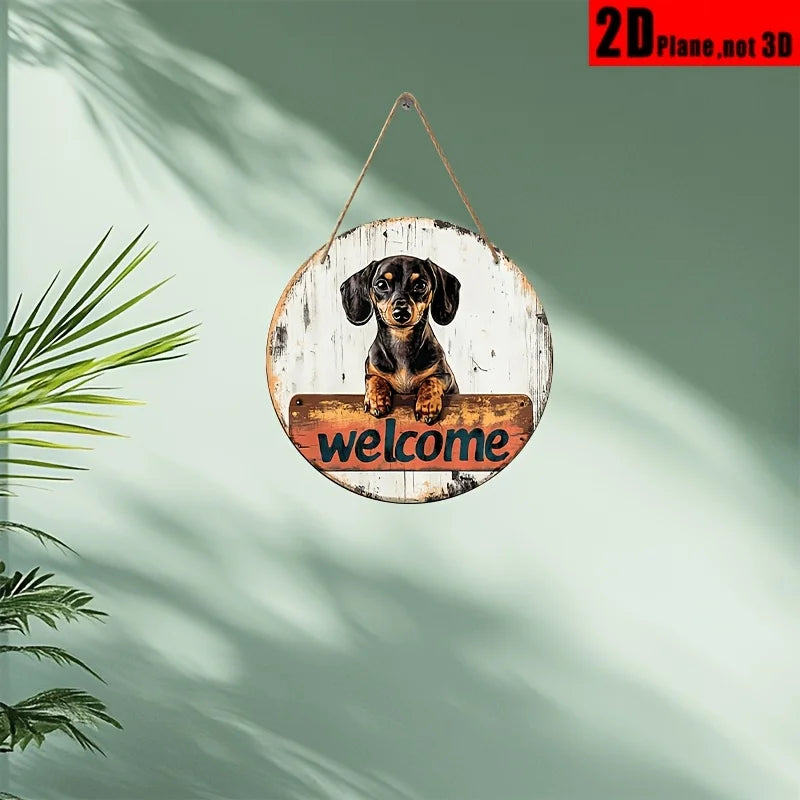 Dachshund Welcome Sign™ | Rustic Wooden Wall Decor for Dog Lovers