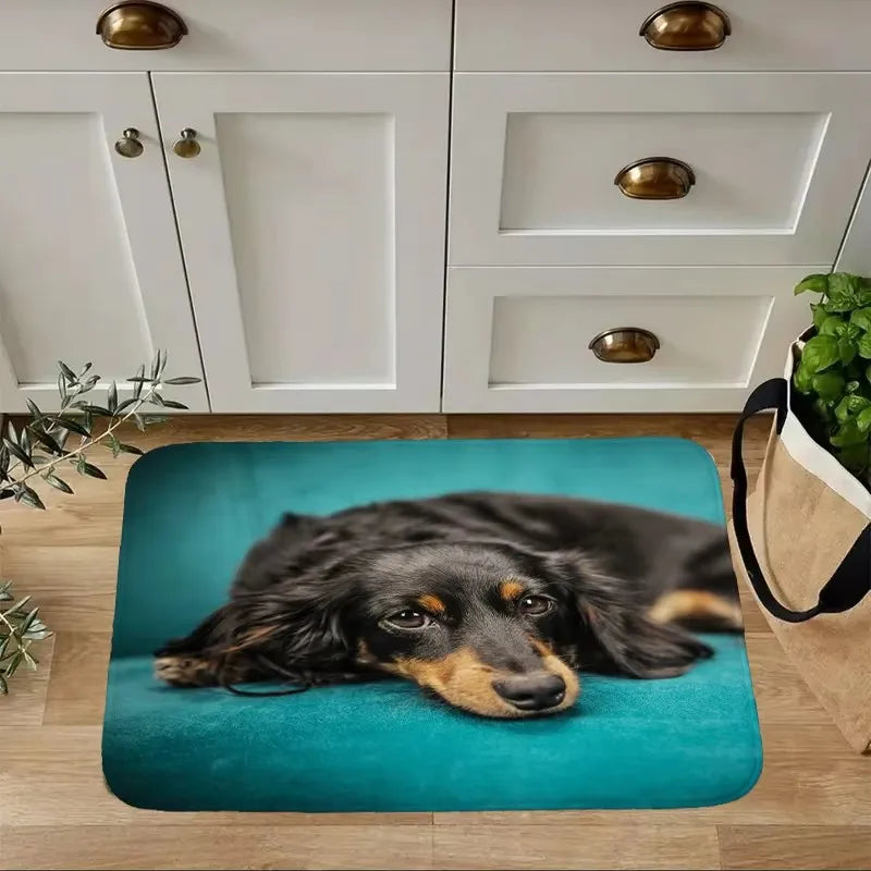 Dachshund Welcome Mat – Non-Slip Indoor Rug for Entryway, Kitchen & Living Room