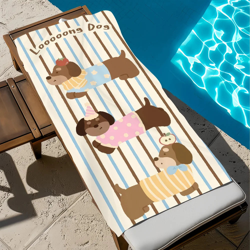 Cute Dachshund Beach Towel – Soft Quick-Dry Pool, Travel & Summer Towel for Dachshund Lovers