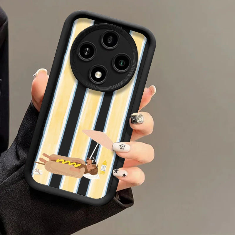 Striped Dachshund Phone Case™ | Cute Protective Cover for Huawei Honor