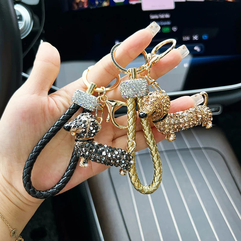 Sparkling Dachshund Keychain™ | Cute Sausage Dog Bag & Car Charm