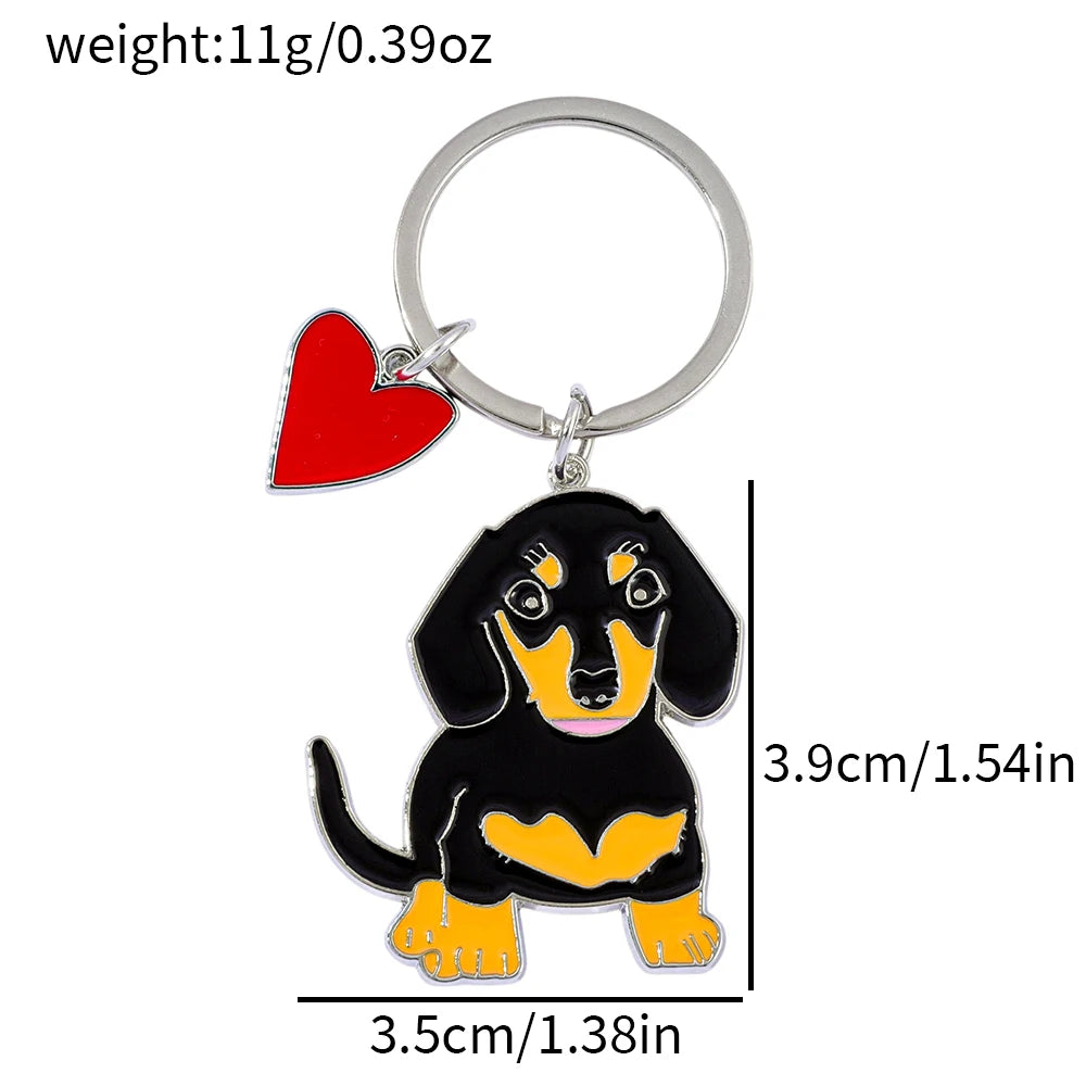 Dachshund Metal Keychain | Premium Dog Lover Key Ring & Bag Charm