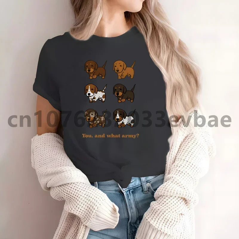 Cute Dachshund Graphic T-Shirt for Women | Soft Casual Tee for Sausage Dog Lovers