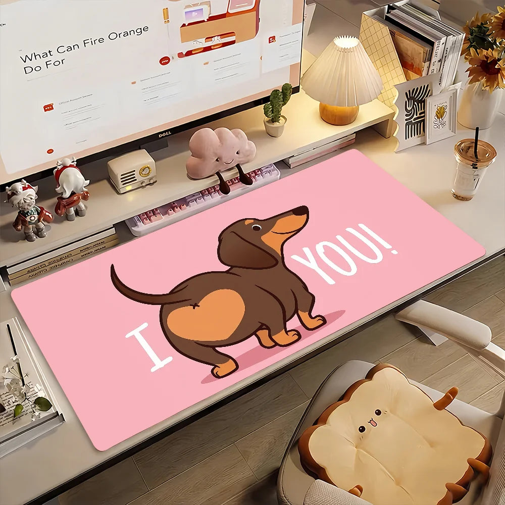 Dachshund Gamer Mouse Pad – Premium Non-Slip Desk Mat for Work, Gaming & Dog Lovers