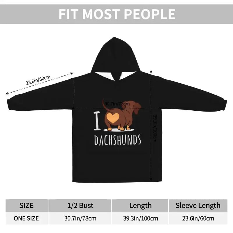 DoxieCuddle™ Oversized Blanket Hoodie – The Ultimate Cozy Hoodie for Dachshund Lovers
