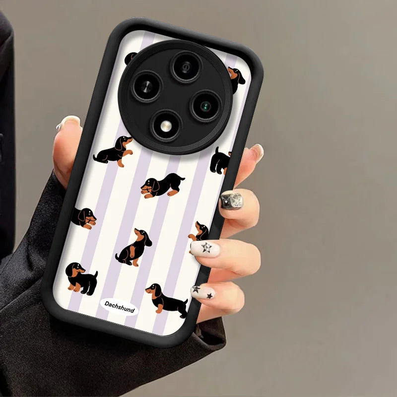Striped Dachshund Phone Case™ | Cute Protective Cover for Huawei Honor