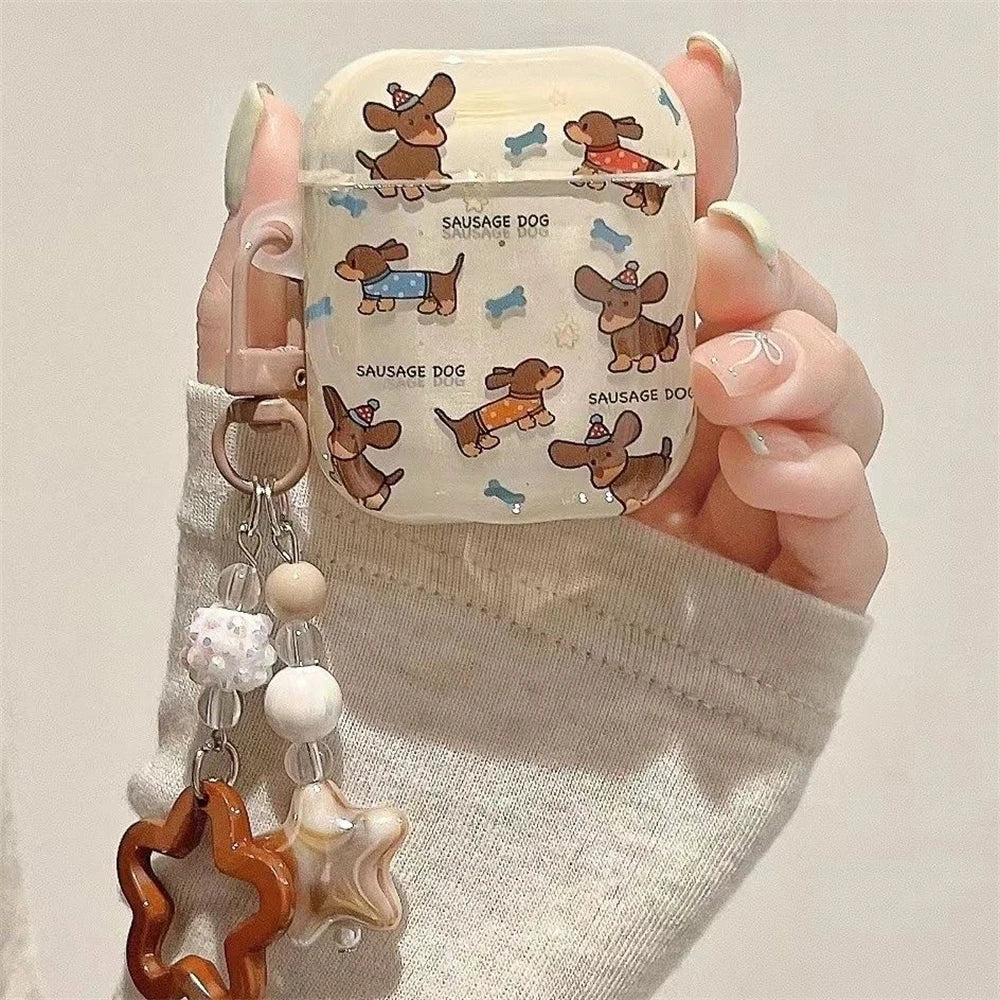 Dachshund AirPods Case™ | Cute Korean Silicone Protective Cover with Charm Pendant