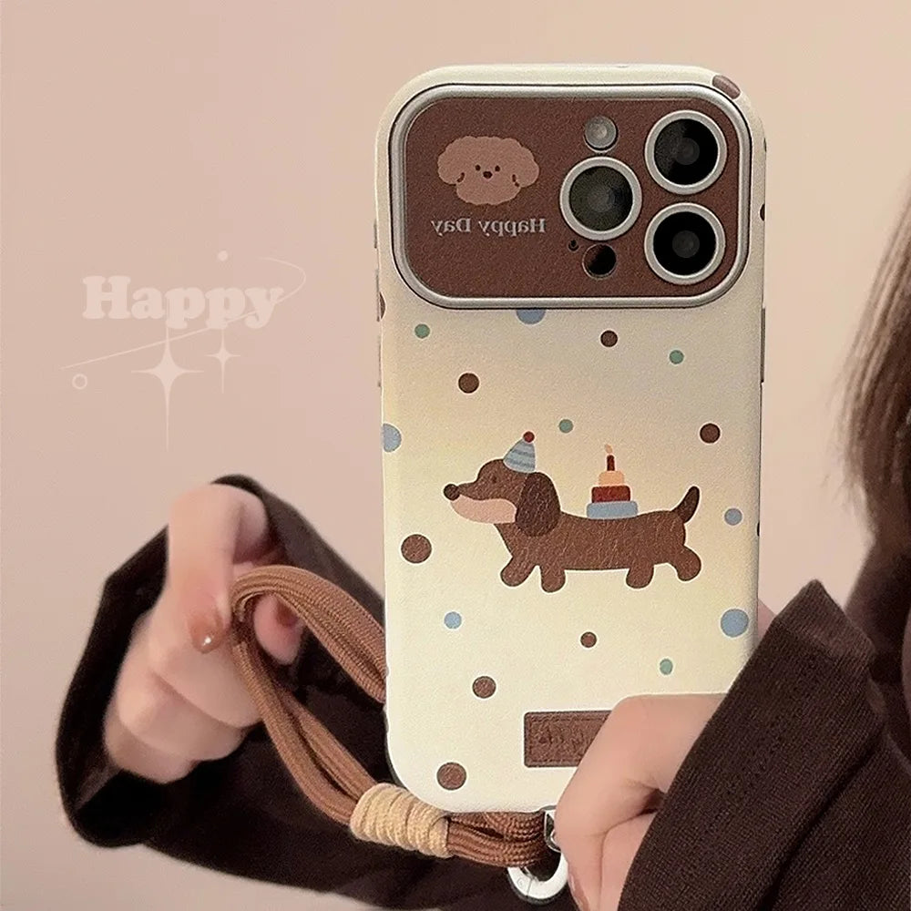 Dachshund iPhone Case with Strap – Shockproof Protective Cover for Dachshund Lovers